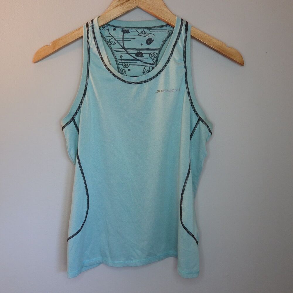 Brooks Activewear Tank Top Equilibrium Womens S Blue Sleeveless Moisture Wicking